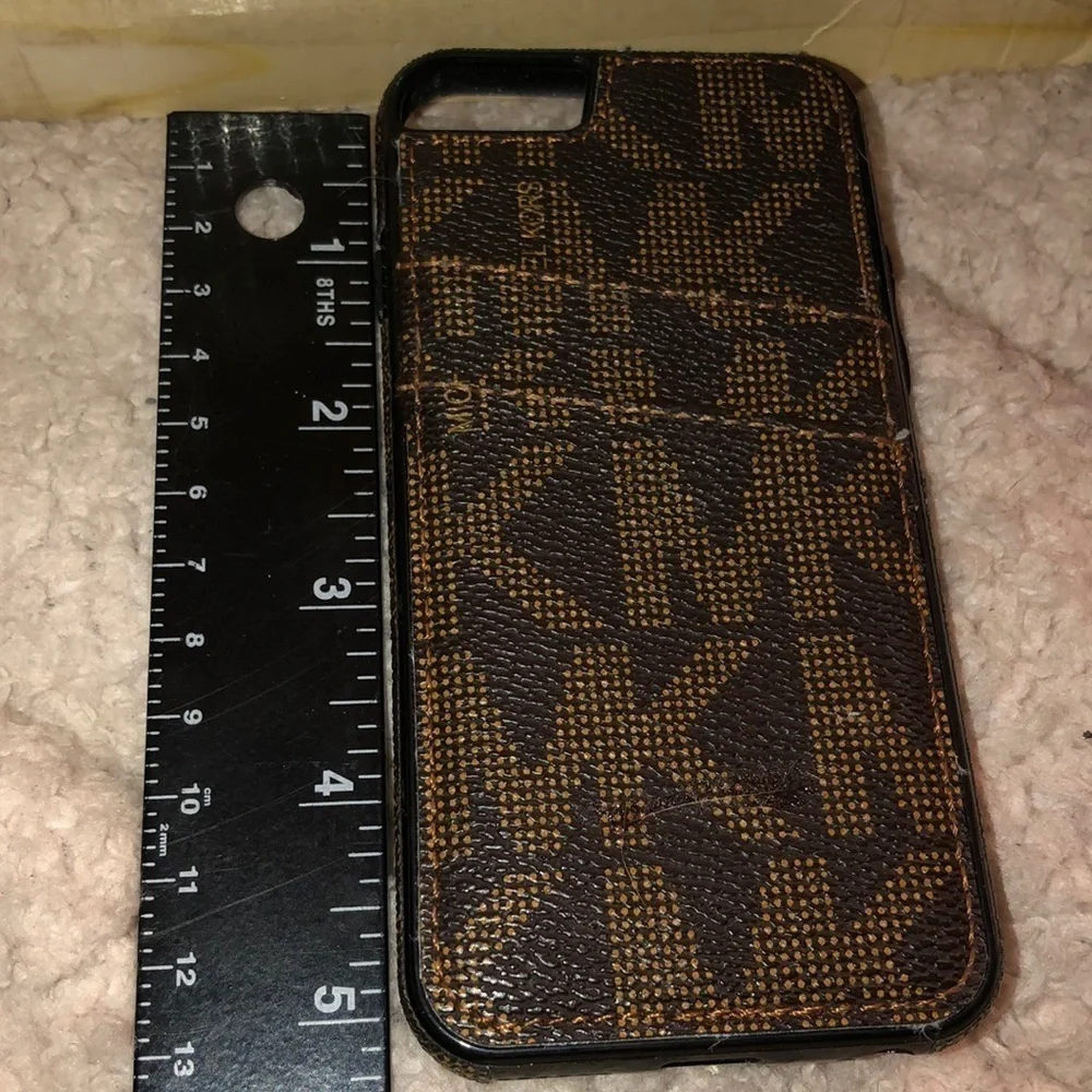 Micheal Kors brown authentic monogram IPHONE case IPhone 7 Will fit 6,6S